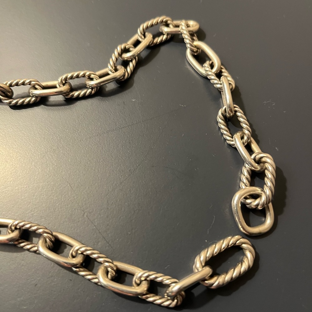 David Yurman Madison Chain Silver and 18K Gold Necklace - Picture 3 of 4